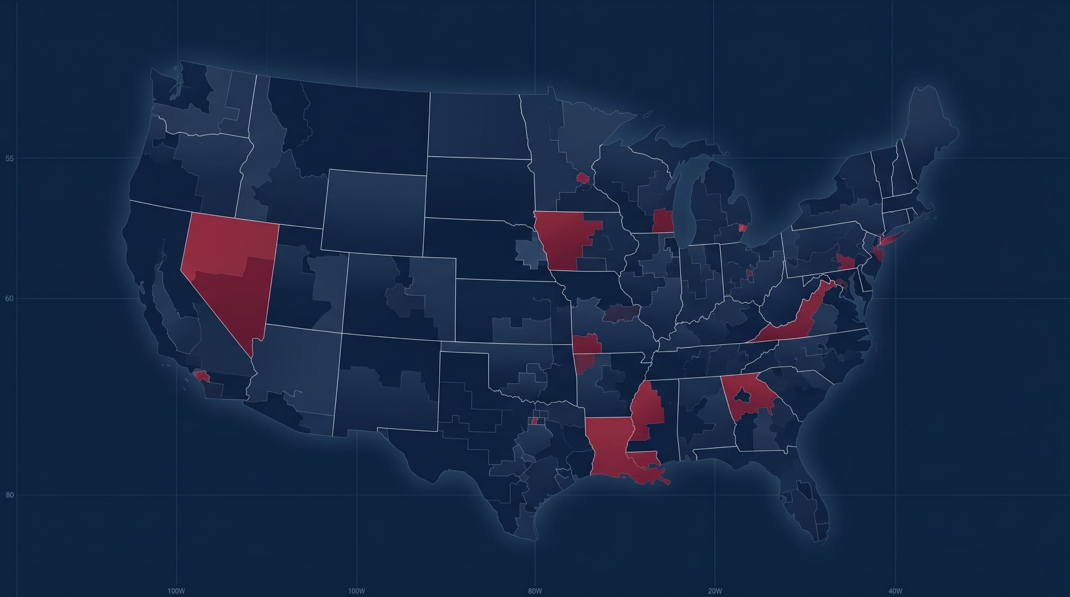 Mandate voter-data map — precincts shaded by engagement across a county